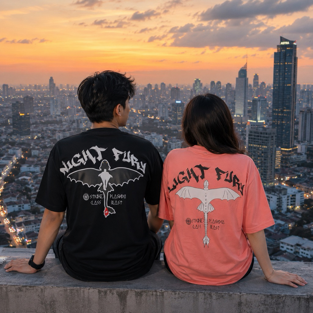Kaos Couple Night fury & Light fury