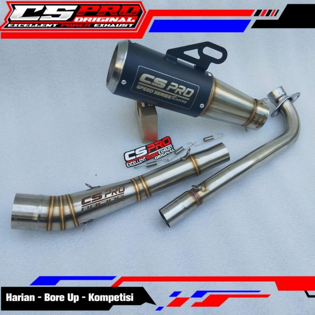 Knalpot original Cs Pro racing untuk motor bebek Jupiter z Jupiter z1 Jupiter mx 135 vega r/zr supra