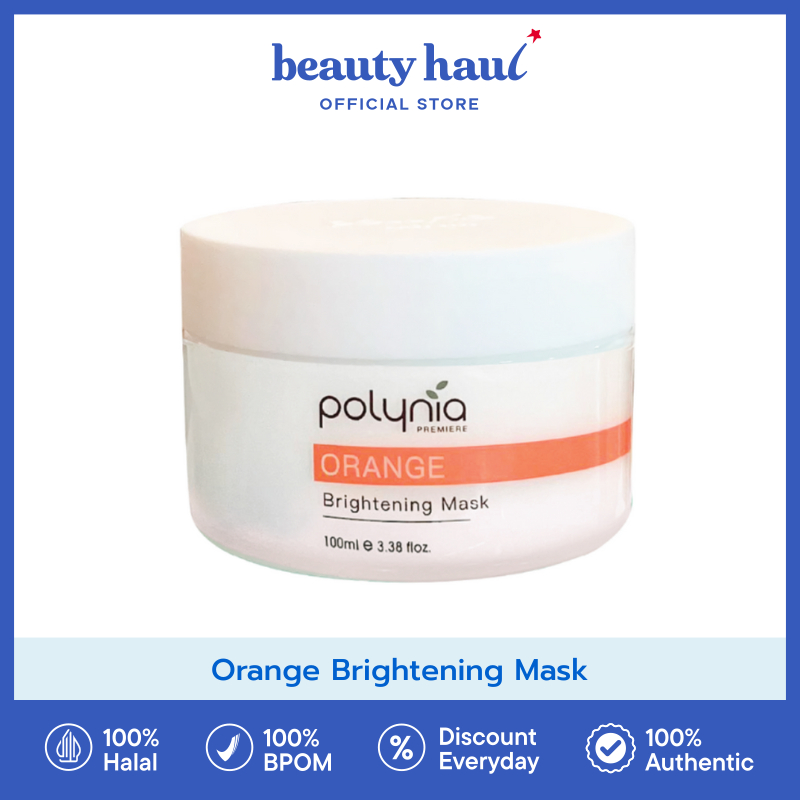 POLYNIA Orange Brightening Mask – Polynia Masker Orange Brightening dengan Vitamin C, Masker Wajah u
