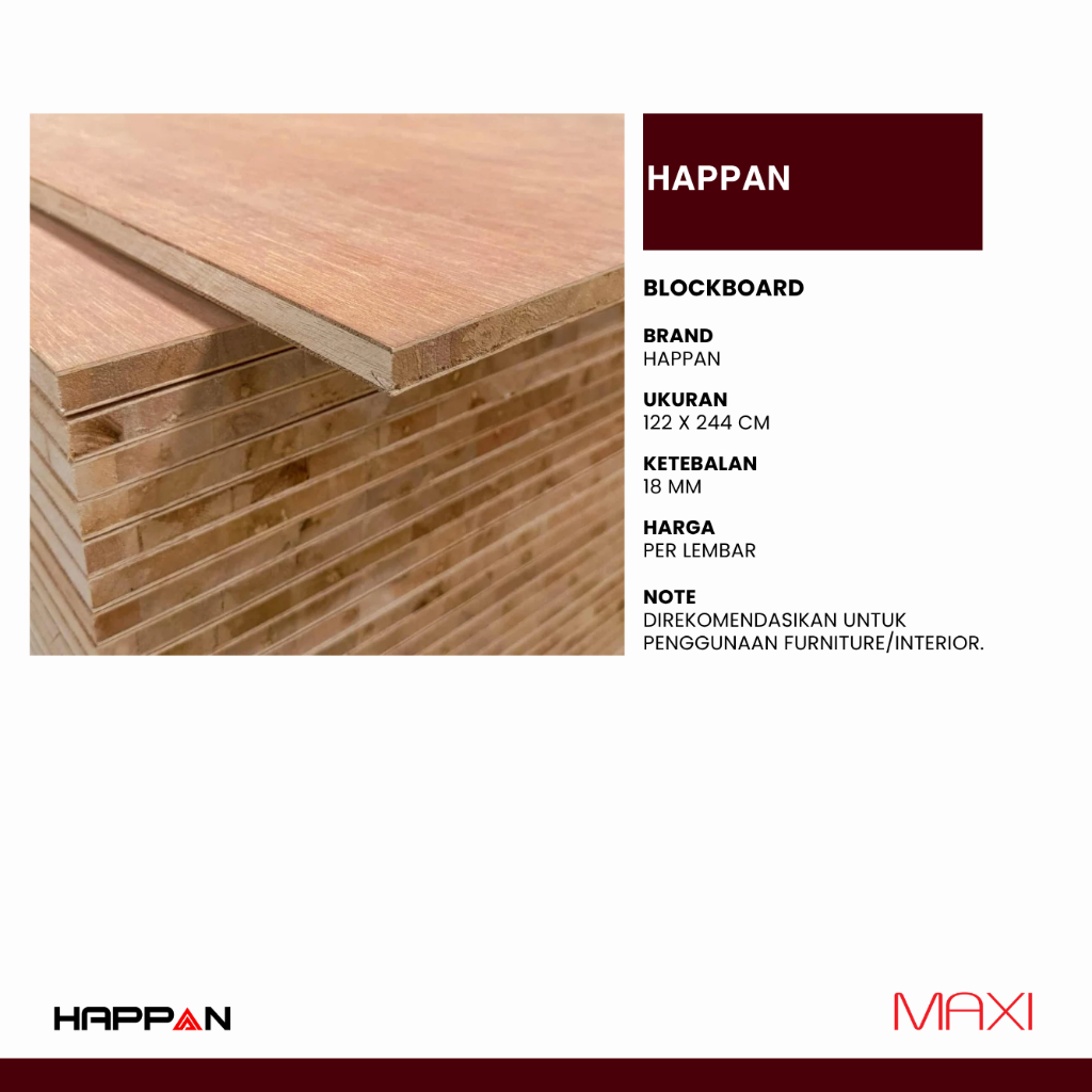 HAPPAN | - Blockboard Series | 122 x 244 cm | 18 mm