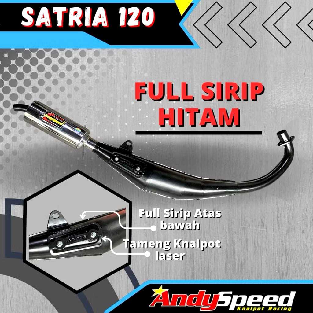 Knalpot SATRIA 2TAK STANDAR RACING HITAM merk andy speed