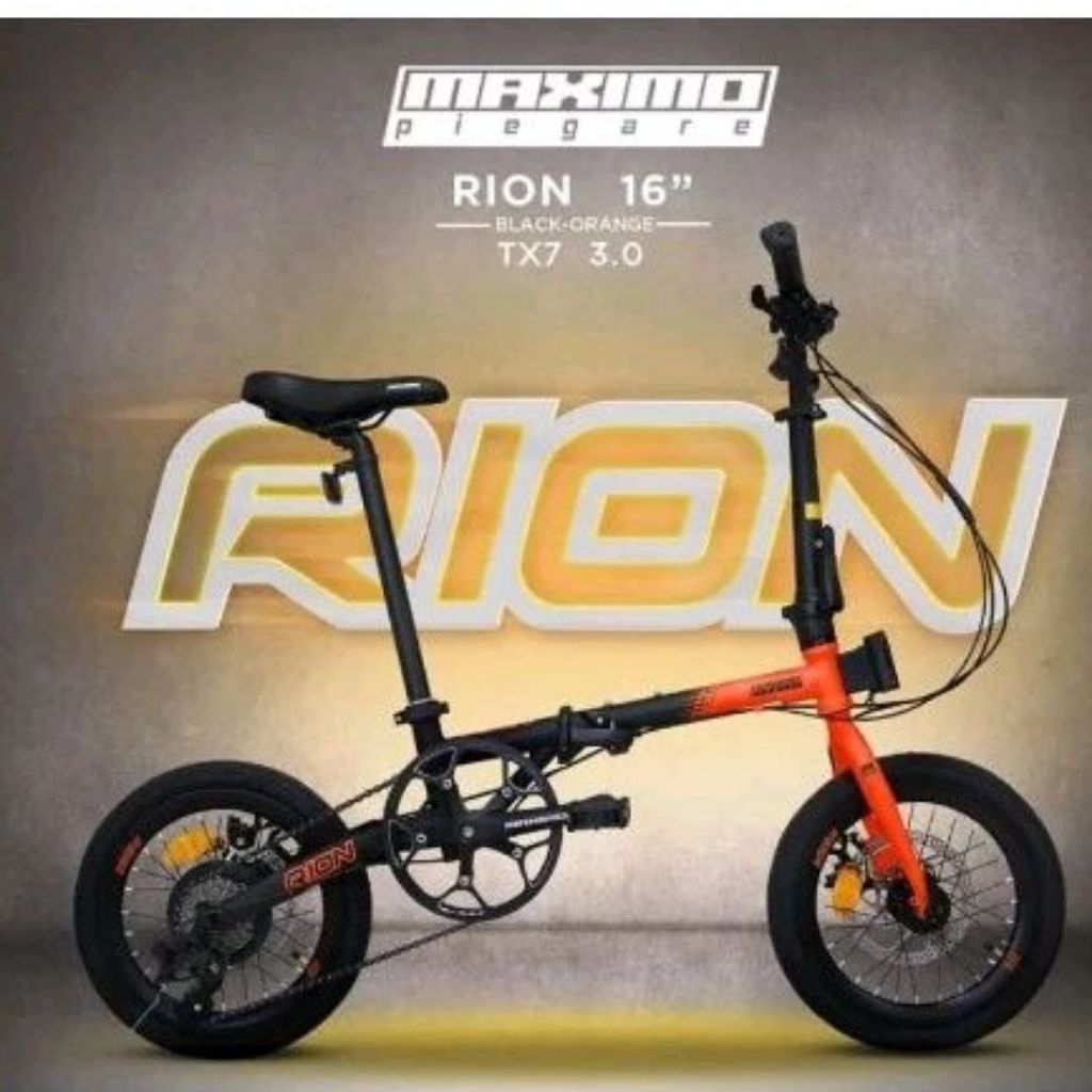 Sepeda Lipat Maximo Piegare Rion 16 Inch - Desain Ringan, Mudah Dilipat, Rem Cakram