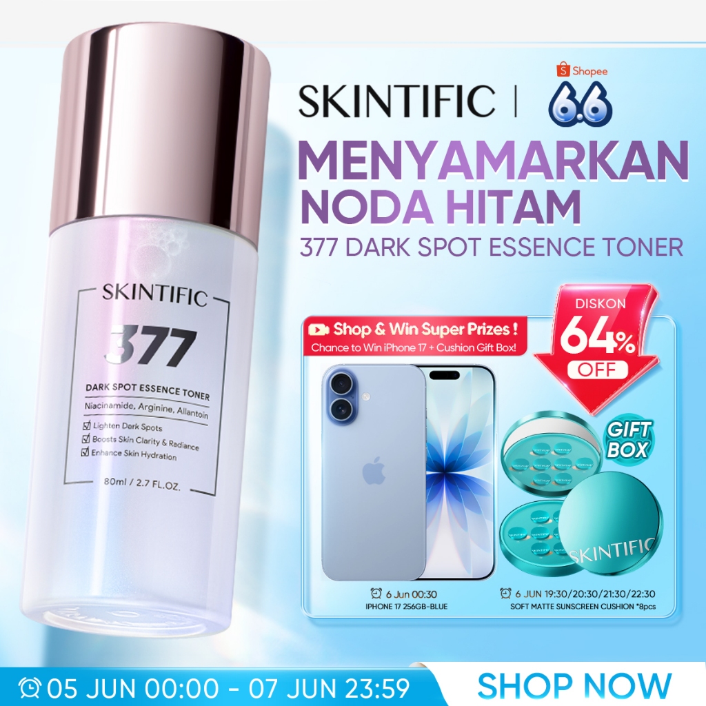 SKINTIFIC - 377 Pro Dark Spot Essence Toner 80ml | Flek Hitam Brightening Whitening 6-In-1 Efficacy 