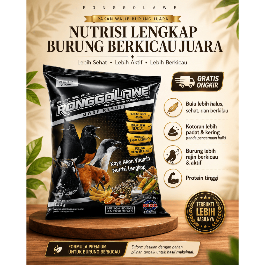 Voer Ronggolawe Original 400gr Ebod Jaya  Pakan Burung Ebod Jaya / Voer Ronggolawe