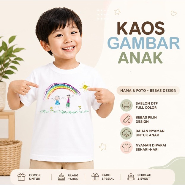 MYSTIQUE.ID-BAJU KAOS ANAK-DEWASA KATUN COMBED 20S DAN 30S  | CUSTOM DESIGN GAMBAR SENDIRI | BAJU KA
