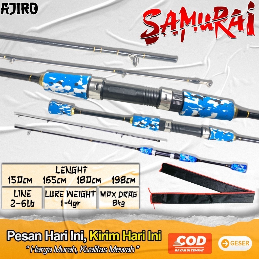 Joran ul ultralight AJIRO samurai sakura dps bless ninja 150 165 180 198 joran casting lentur solid