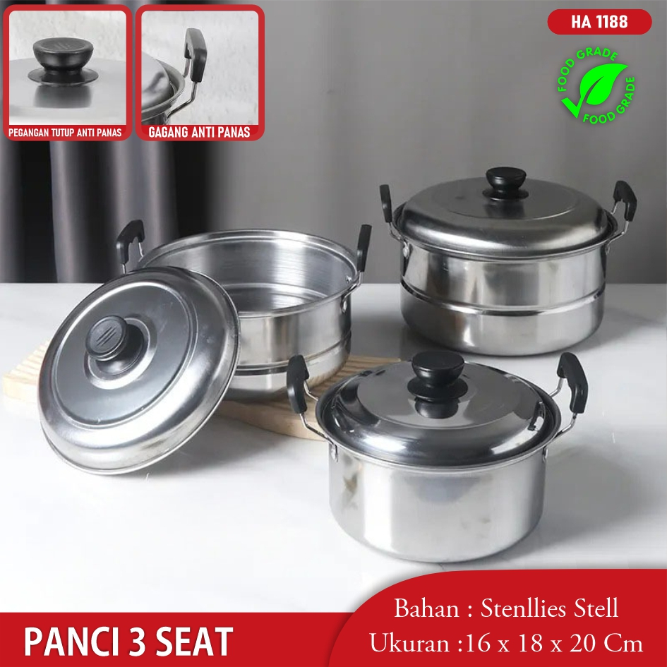Panci Set Stock Pot Panci Susu Mini Stainless Steel Panci Sup Soup Pot Baskom dengan Tutup Stainless