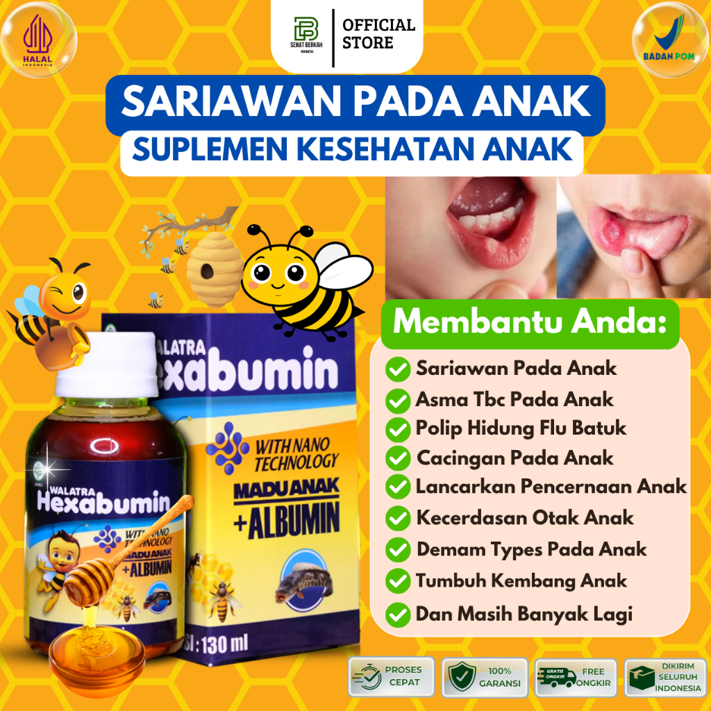 Hexabumin Untuk Sariawan Pada Anak, Bibir Pecah Pecah, Sariawan Di Lidah, Sariawan Menahun, Mulut Ke