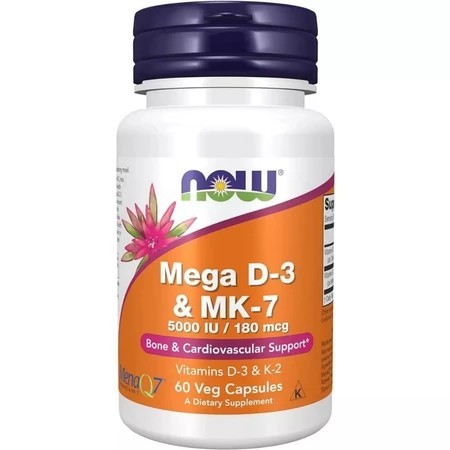 Now Foods Mega D-3 MK-7 Vitamin D3 MK7 D 3 MK 7 Bone Cardiovascular 5000 iu US Supplement
