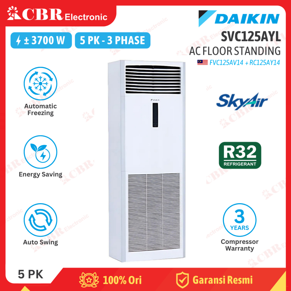 AC FLOOR STANDING DAIKIN 5PK - 3 PHASE - SVC125AYL