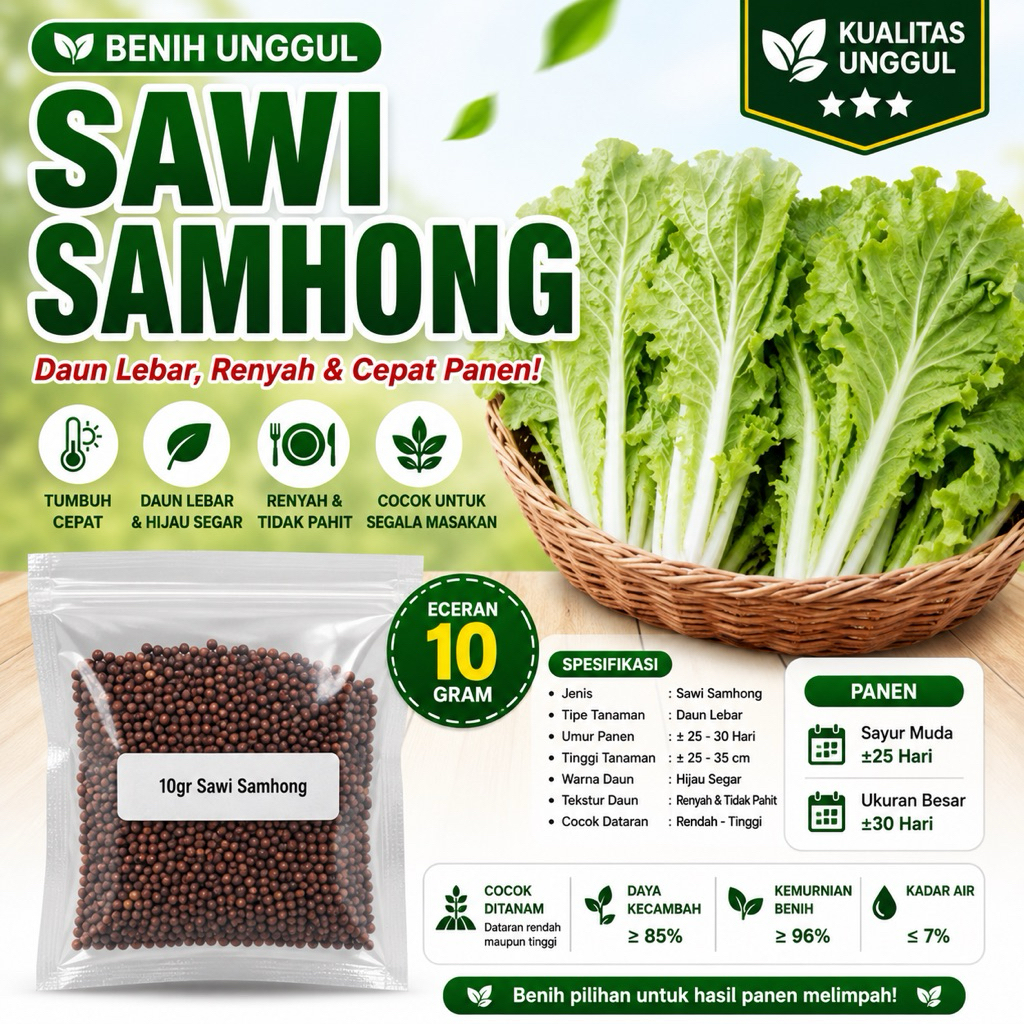 10gr - benih sawi samhong king sawi keriting