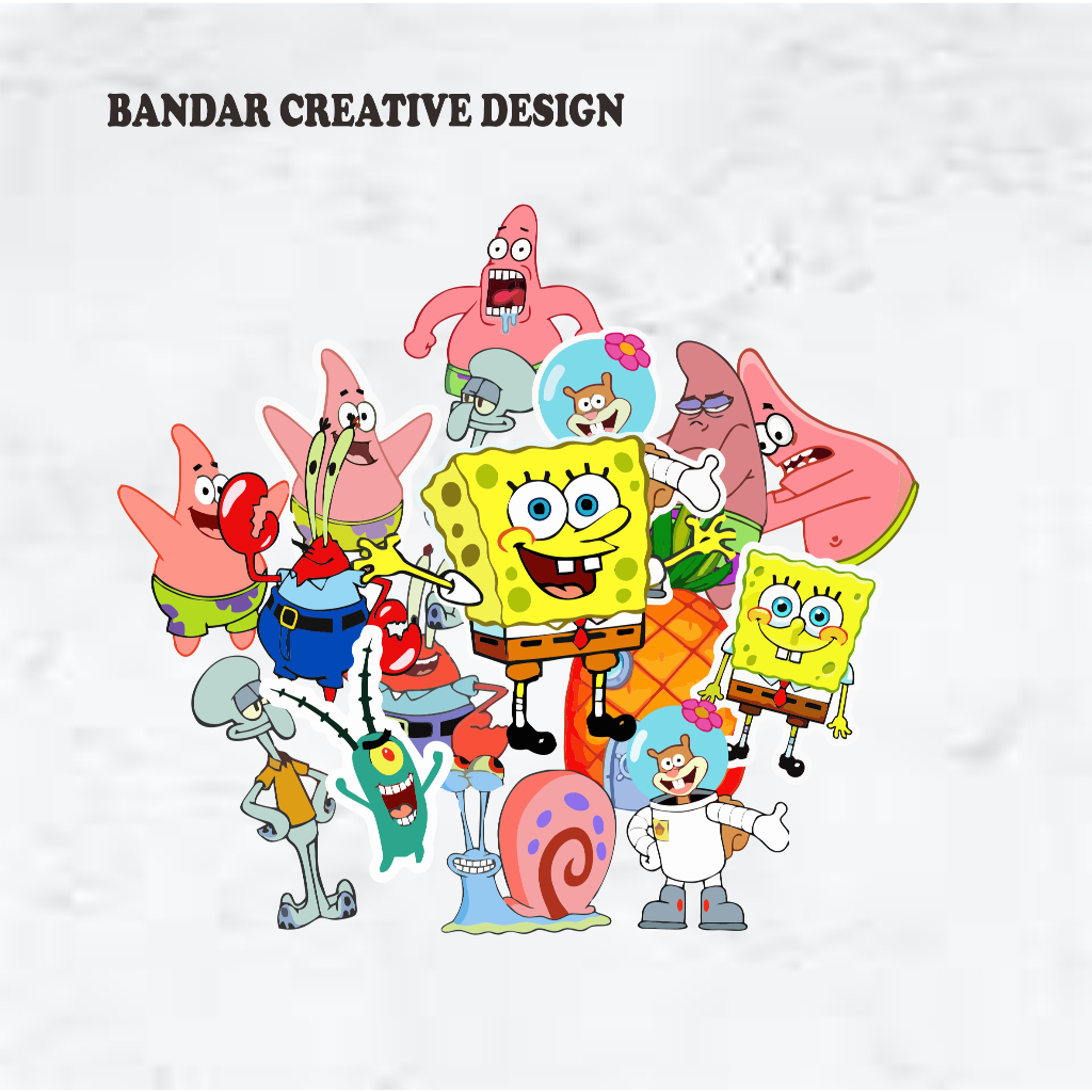 Sticker Set Karakter Spongebob Squarepants Lucu Waterproof