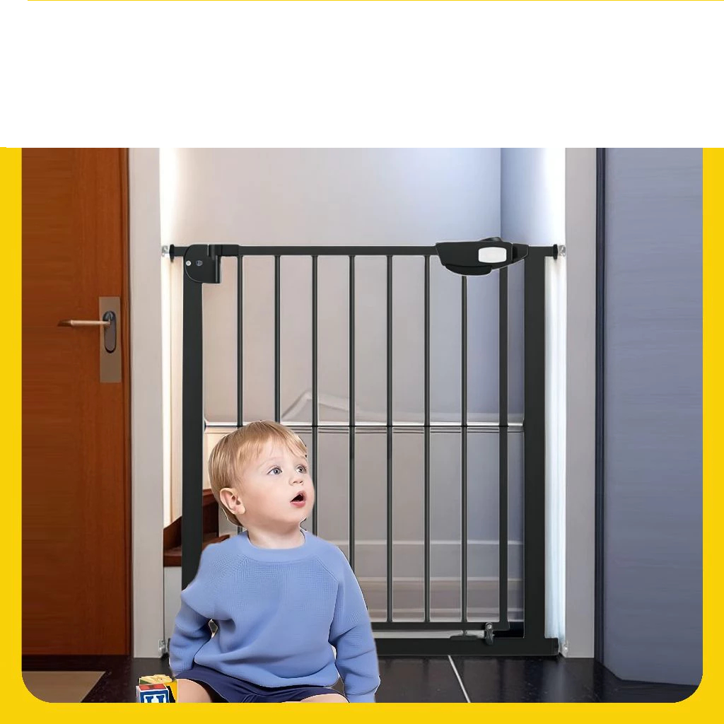 Baby Safety Gate Pagar Pintu Bayi Hitam Putih Penghalang Pintu Bayi Pagar Tangga Bayi Pagar Pengaman