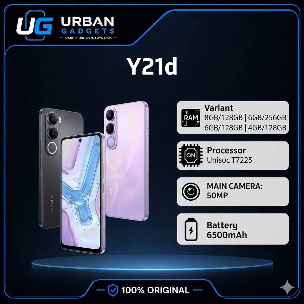 VIVO Y21D RAM 8/128GB BNOB GARANSI RESMI