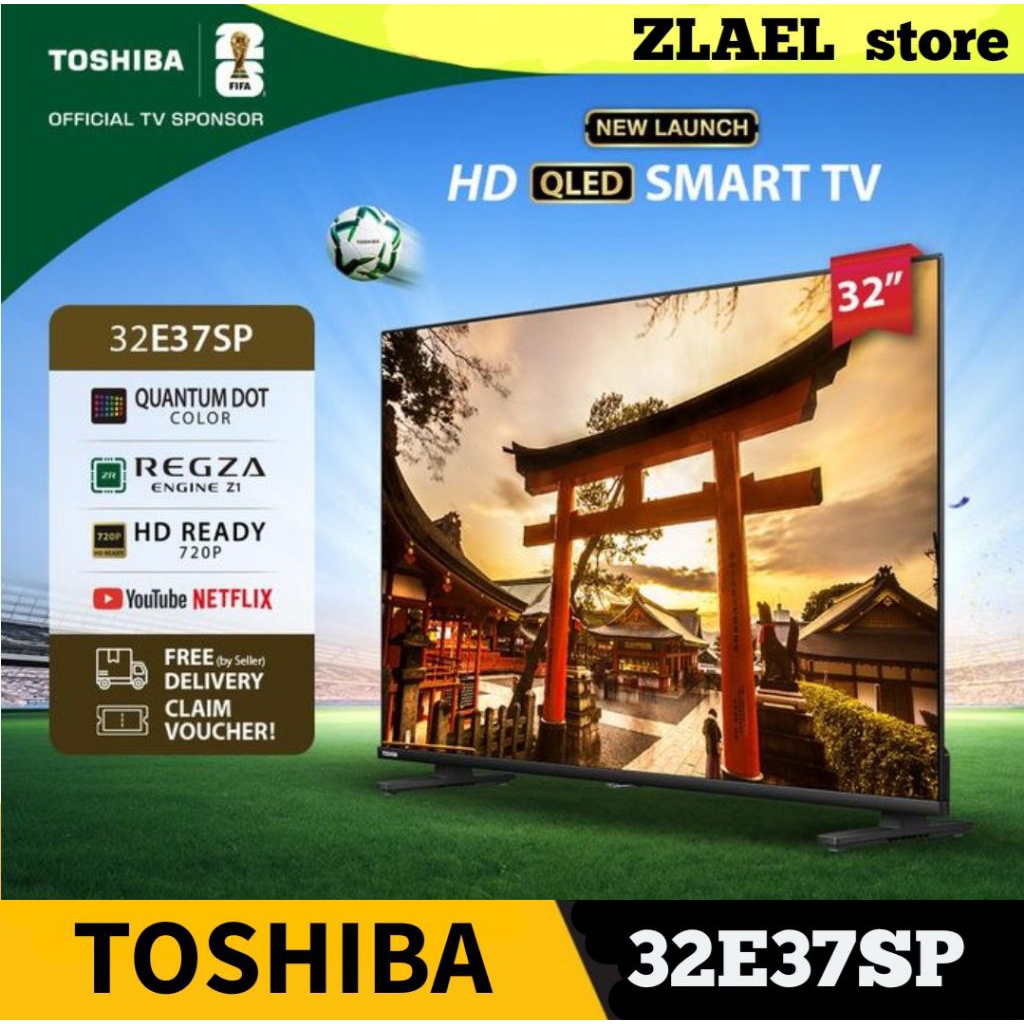 TOSHIBA 32E37SP QLED TV 32 Inch Smart 32" TOSHIBA 32E37 QLED TV DIGITAL TV 32