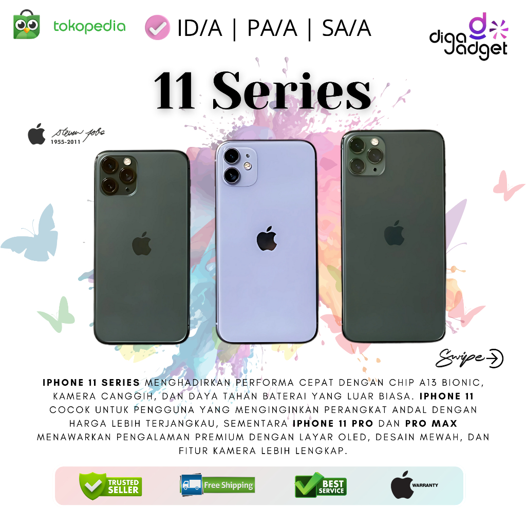 iPhone 11 | iPhone 11 Pro | iPhone 11 Pro Max | 64Gb | 128Gb | 256Gb | 512Gb ex iBox imei Permanen F