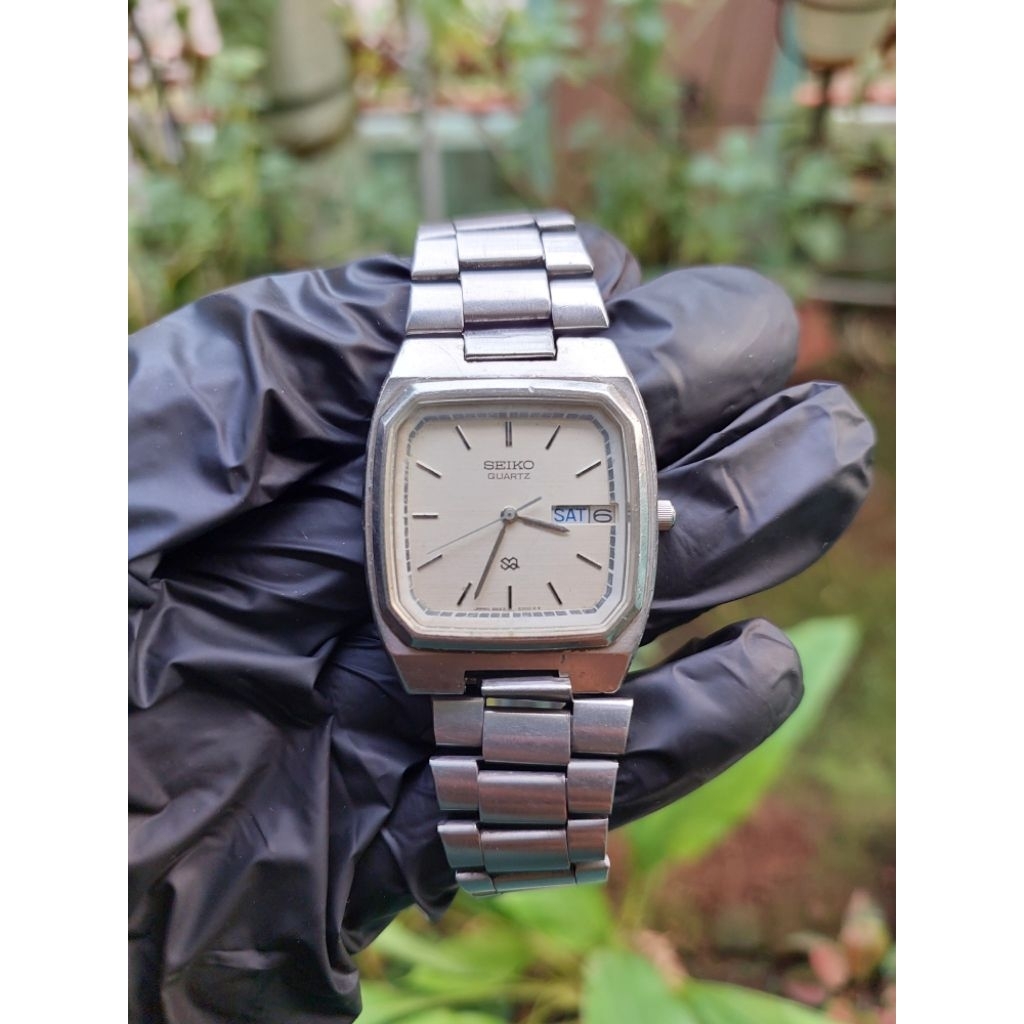 (Harga Net) Jam Tangan Seiko SQ 8223-5240 All Original TV Shape Vintage Quartz Baterai Mesin Normal 