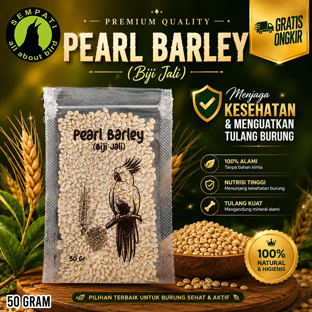 SEMPATI Pearl Barley Biji Jali Jelai Hanjeli Import Holland Pakan Diet Burung Lovebird Kenari Finch 