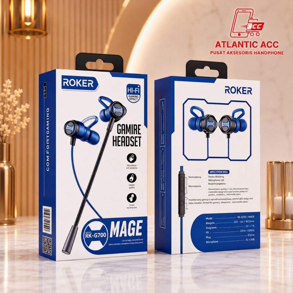 Handsfree Headset Roker Mage Roker Groza Roker tank Jack IOS