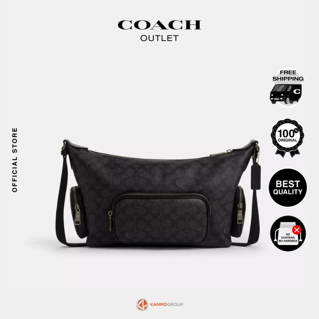 Coach Finn Crossbody Bag With Pockets In Signature Canvas - Tas Selempang Pria