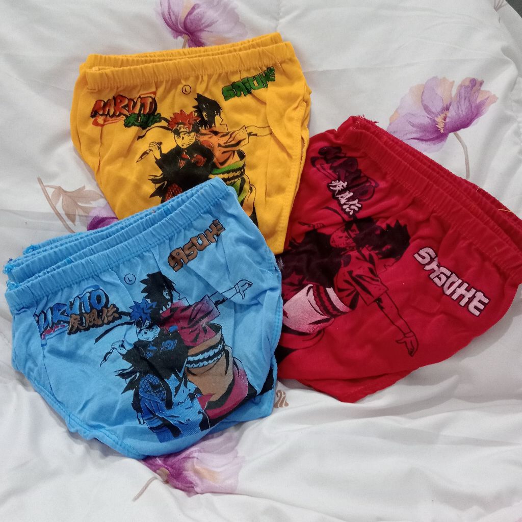 Celana Dalam Anak Laki-Laki motif karakter Naruto 6/12Pcs - Lembut, Adem, Nyaman Dipakai
