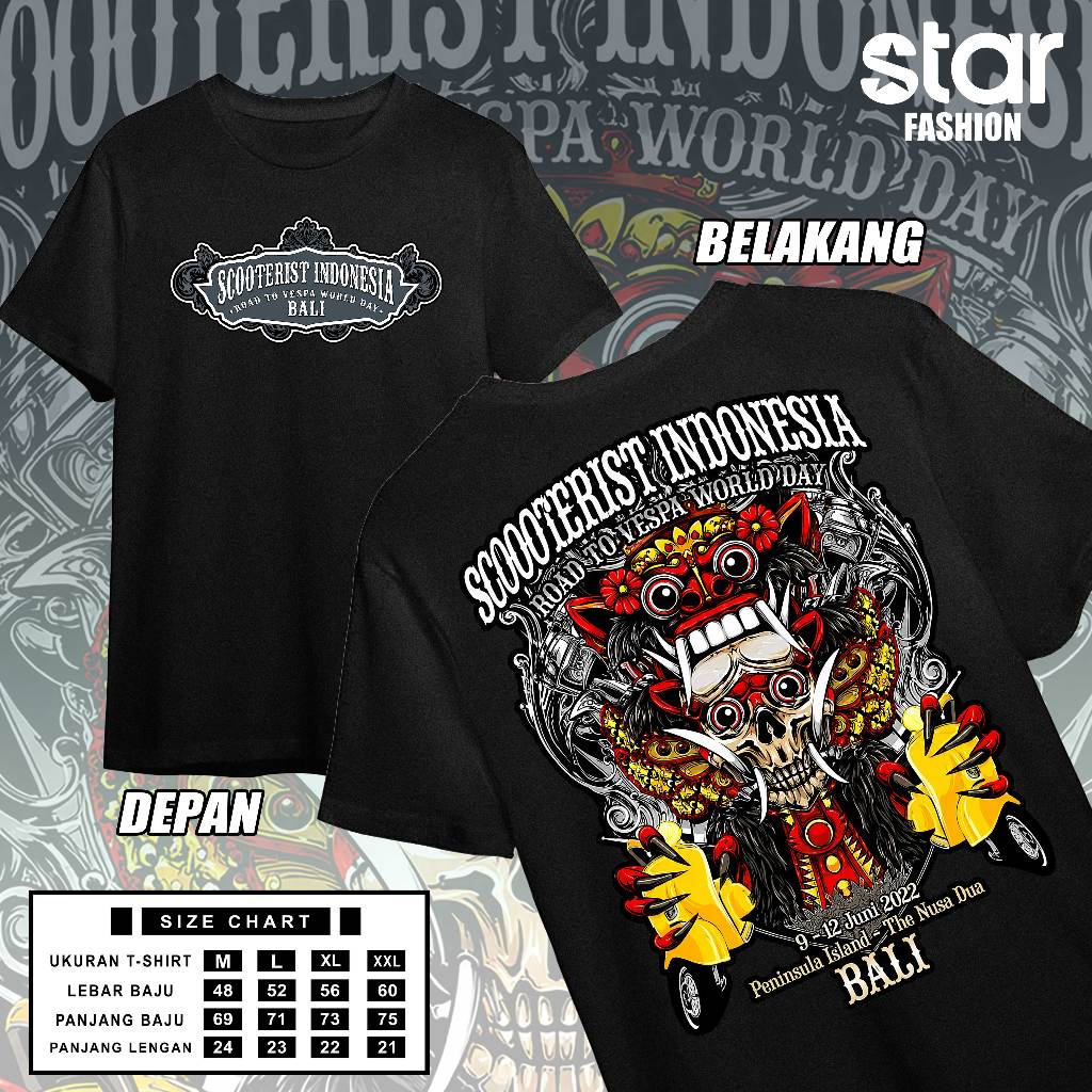 KAOS VESPA WORLD DAYS 2022 | T-SHIRT VWD 2022 BALI | SCOOTERIST INDONESIA | DRYCO