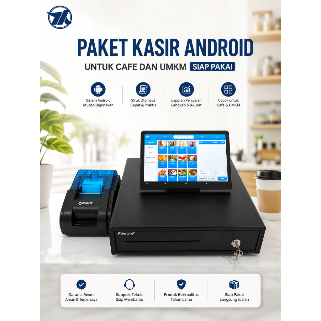 Paket Mesin Kasir Full Set Lengkap Android Resto Cafe Toko Retail Segala Usaha Software Kasir