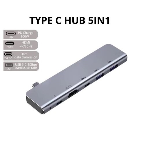 Adapter TYPE HUB Macbook 5in1 L/HUB Macbook 5in1 Multi Port USB Type C Mini Adapter /Converter Usb H
