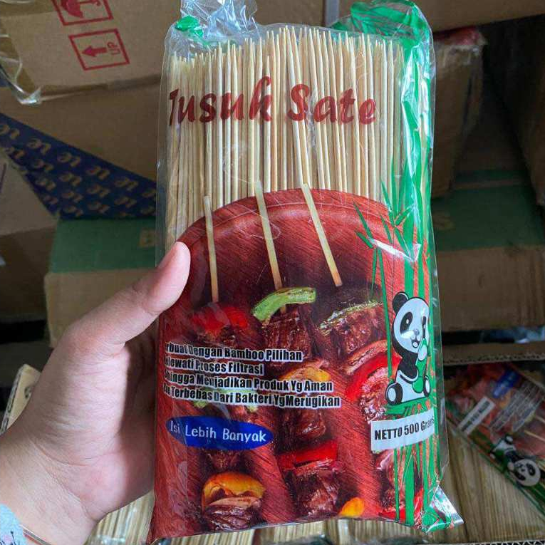 Tusuk sate bambu cap panda import higienis / Tusuk Sate Bambu / Tusuk Cilok / Tusuk Pentol Bambu