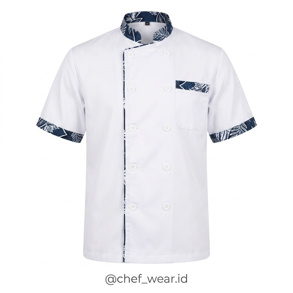 chef jacket / baju koki kombinasi batik