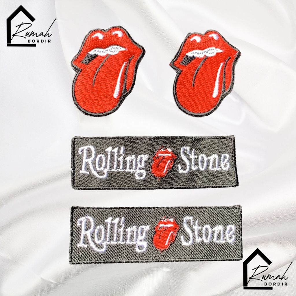 Patch Bordir Logo Rolling Stones, Accesories Pakaian Lucu