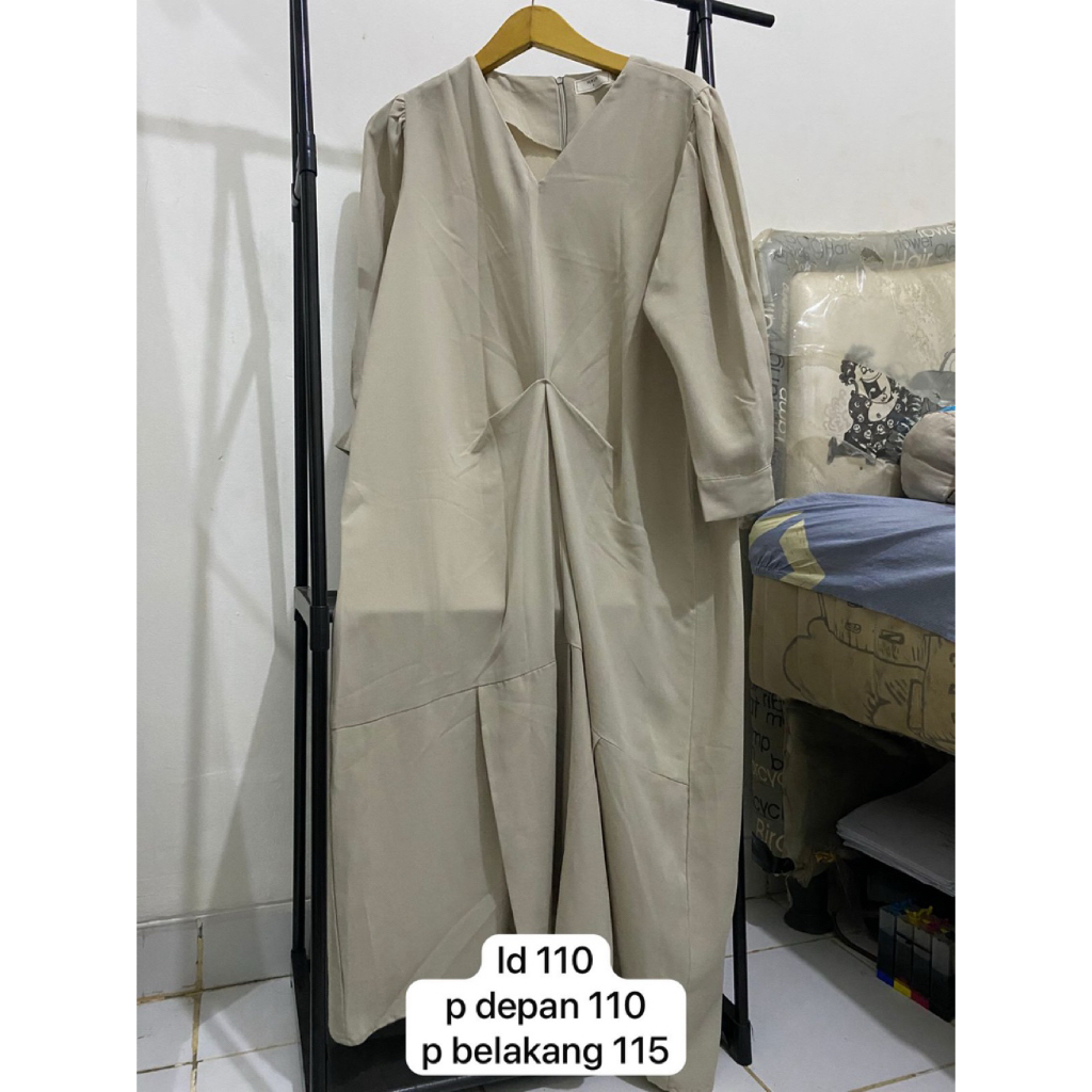 gamis hijau sage wanita