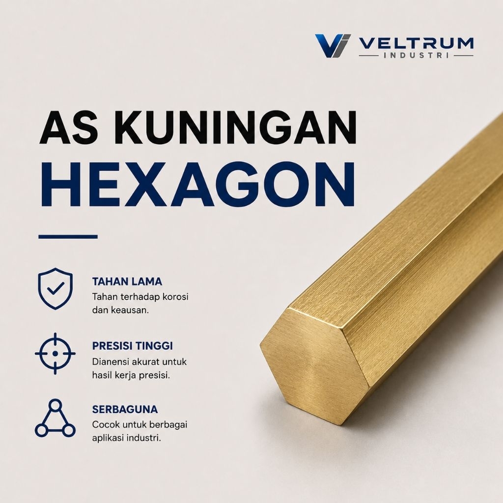 AS KUNINGAN HEXAGON SEGI ENAM  | DIA 25MM X PER 1CM