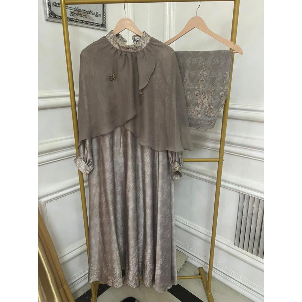 [PRELOVED] GAMIS SATIN SS PREMIUM ABU + HIJAB