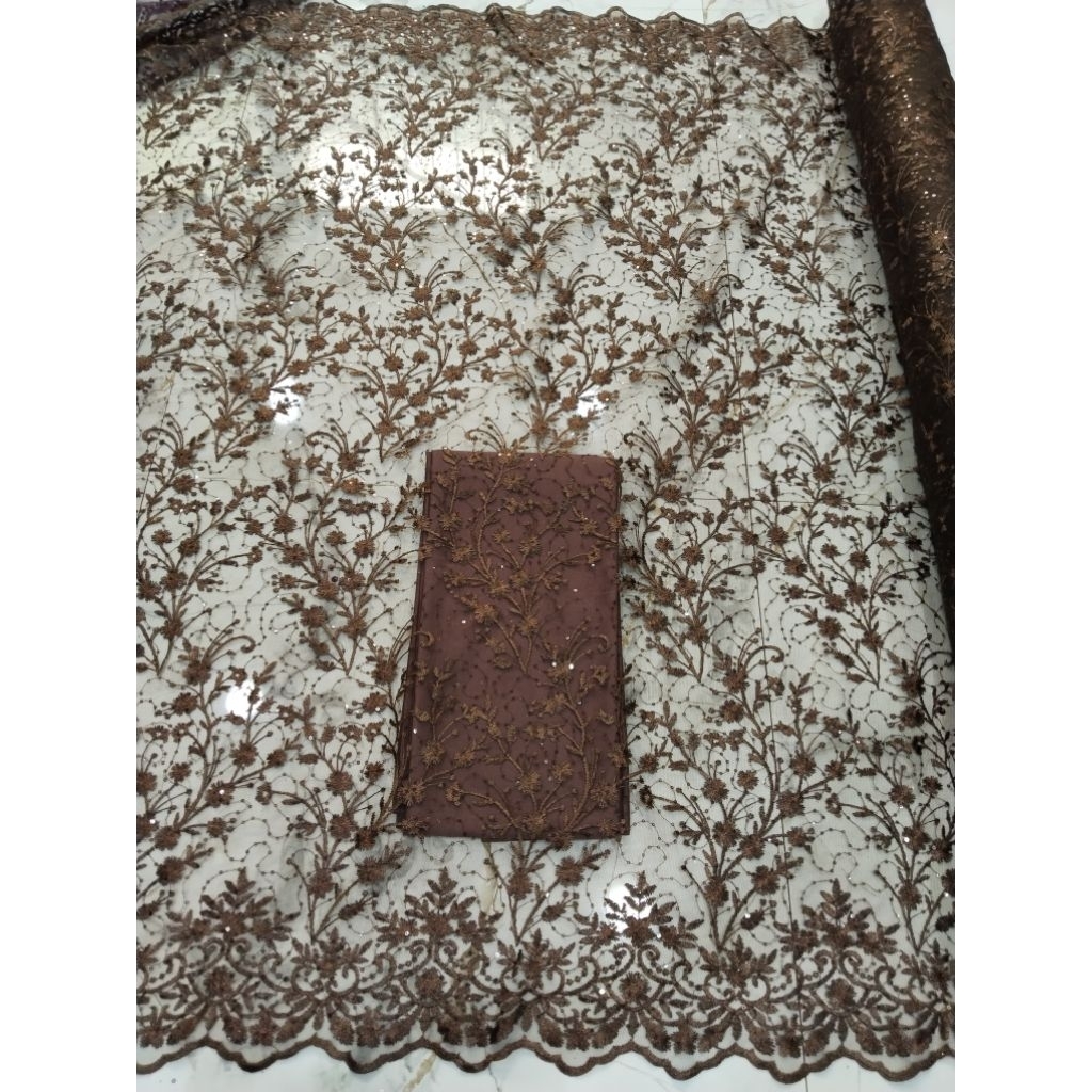 Kain Tile Spider Payet / Bahan Tile Spider Payet / Bahan Brokat Kebaya