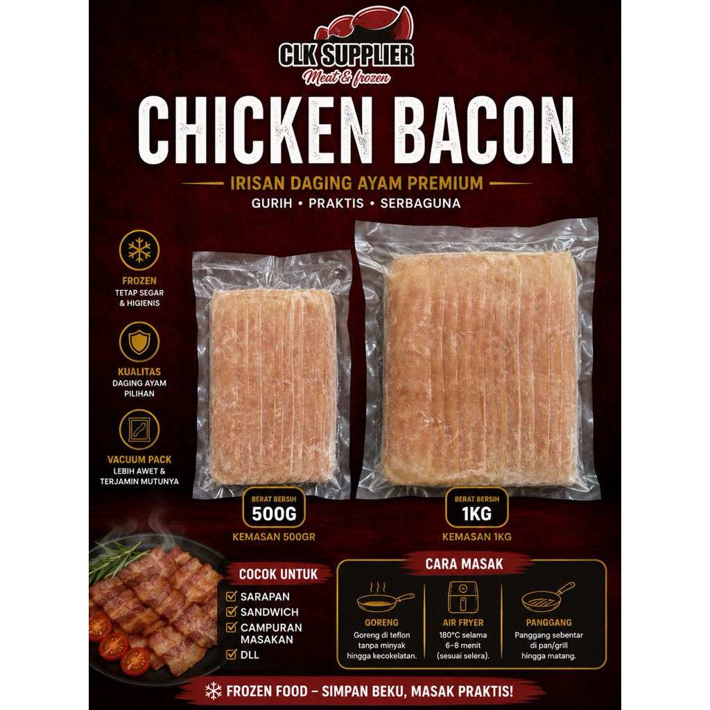 Smoked Chicken Bacon/ Bacon Ayam HALAL