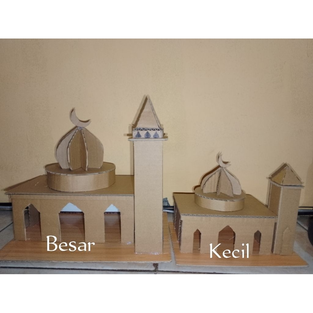 Ready Siap Kirim, Miniatur Masjid dari Kardus - Prakarya Kerajinan Masjid dari kardus bekas
