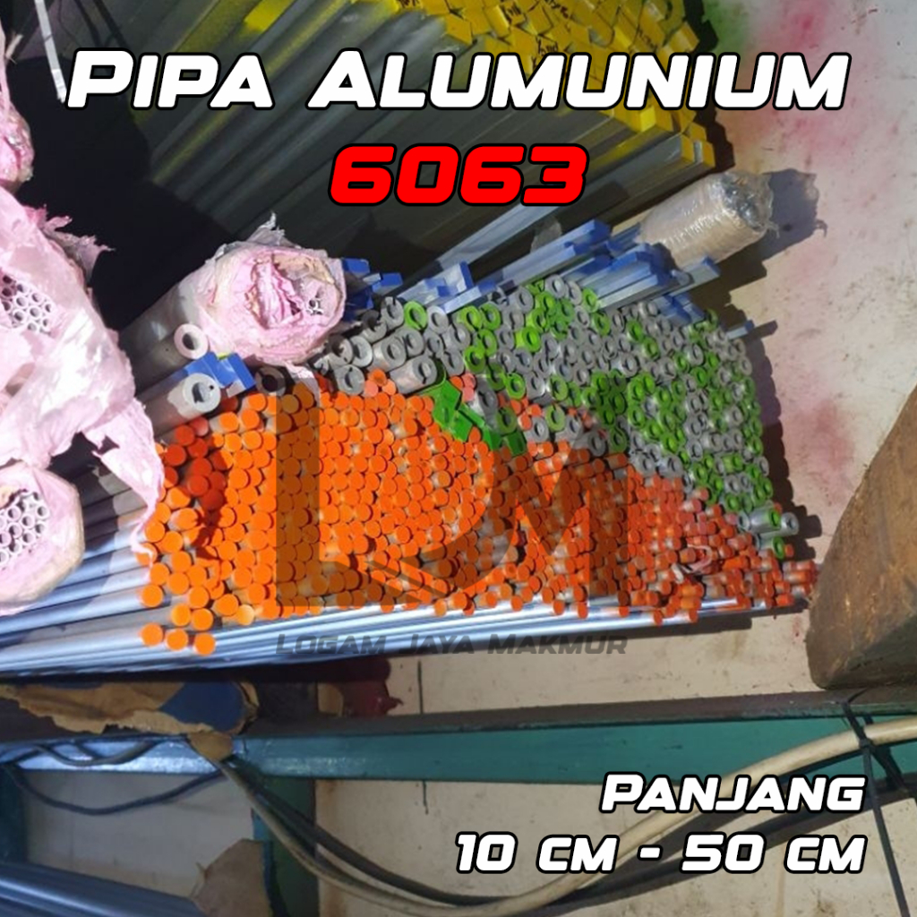 Pipa Alumunium / Aluminium 6063 OD 12 .7 mm x ID 6.7 mm Tebal 3 mm Harga panjang per 10 cm • 15 cm •