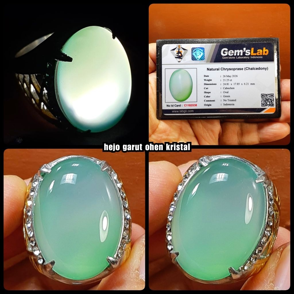 original 100% cincin batu asli ijo garut tambang ohen ya
