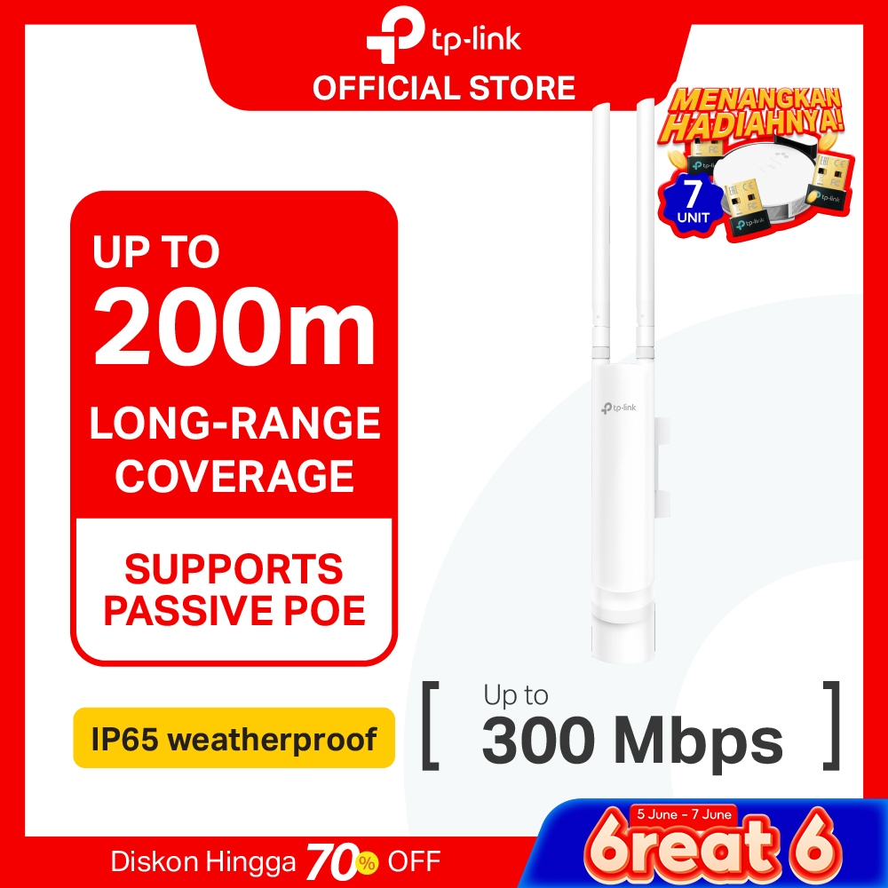 TP-LINK Omada EAP110 Outdoor | 300Mbps Wireless N Outdoor Access Point | IP65 Tahan Cuaca | SDN