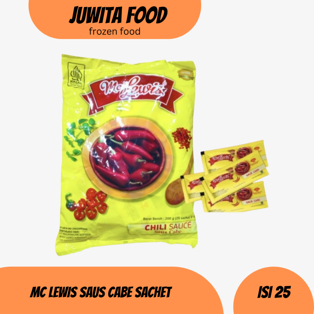 MC LEWIS EXTRA HOT CHILI SAUCE SACHET - 25x8GR