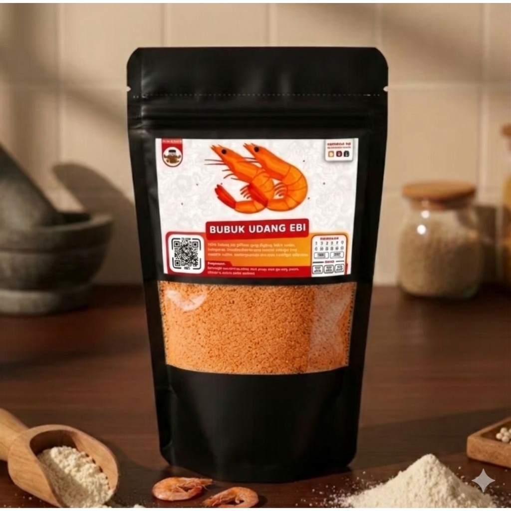 Udang Ebi Bubuk - Bubuk Ebi Kering Premium - Ebi Halus Bumbu Masak Praktis Siap Pakai Tanpa Pengawet