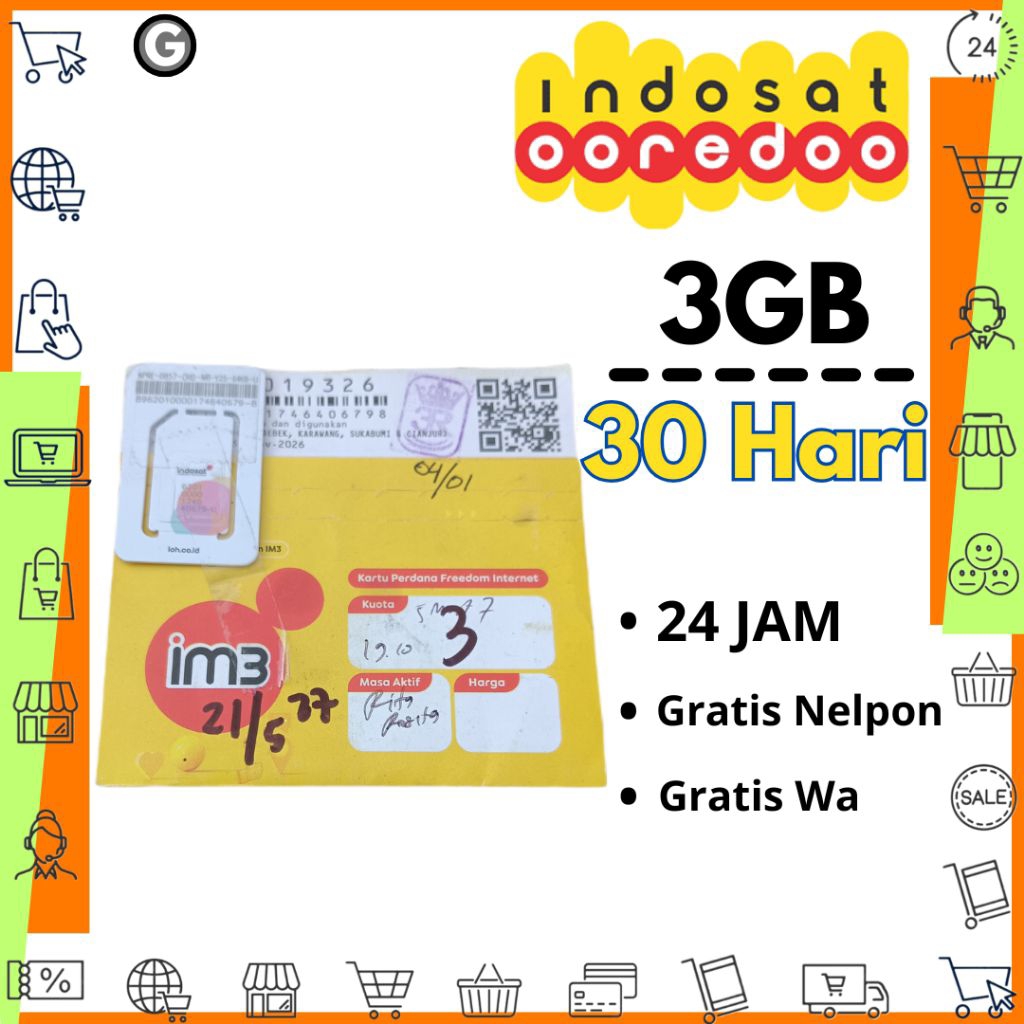 KARTU PAKET SEGEL MURAH IM3 3GB/30HARI