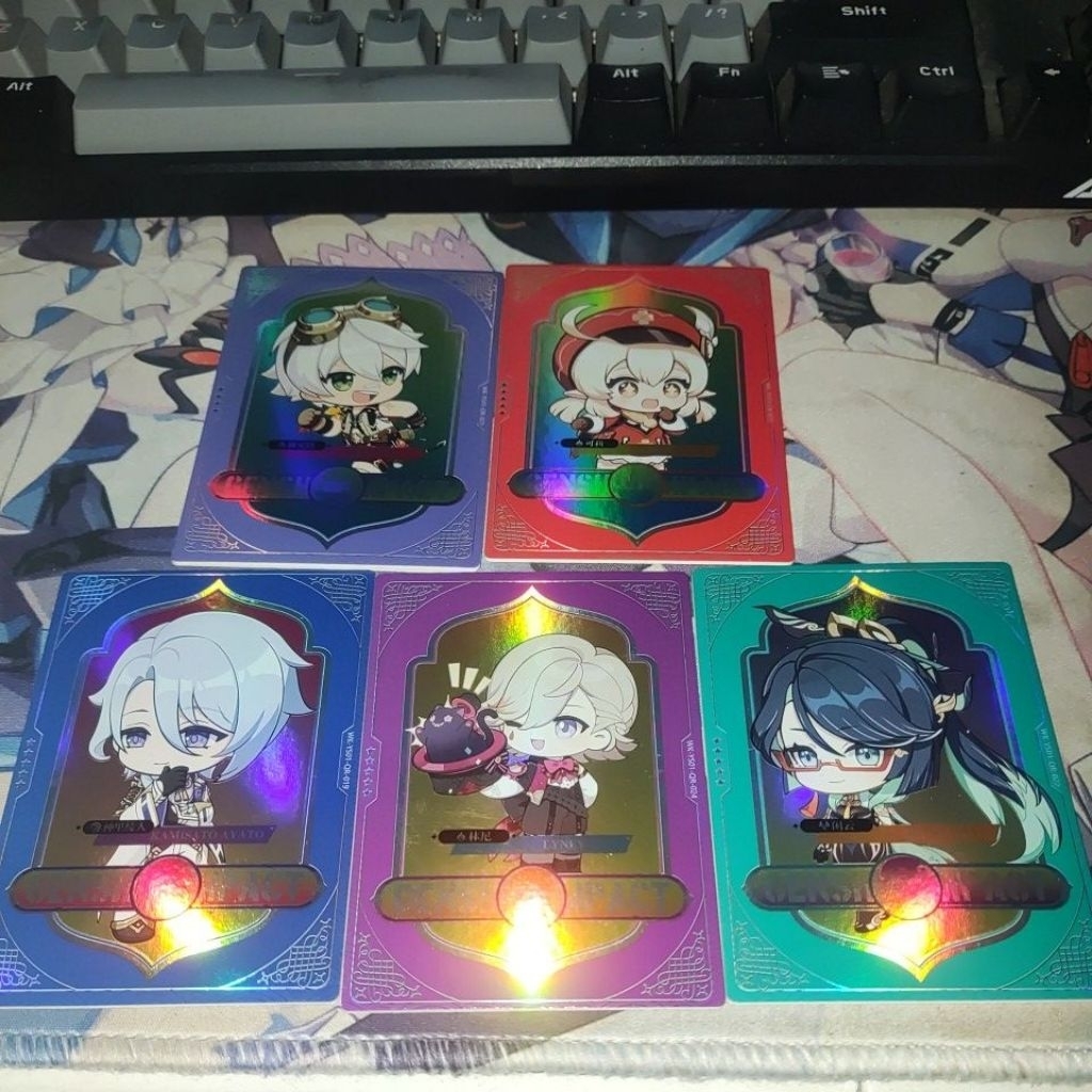 Bennett Klee Ayato Lyney Xianyun Chibi Genshin Impact QR YS collection card game HARGA SATUAN