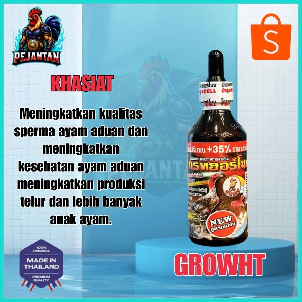 Growht homon  Meningkatkan kualitas sperma ayam aduan