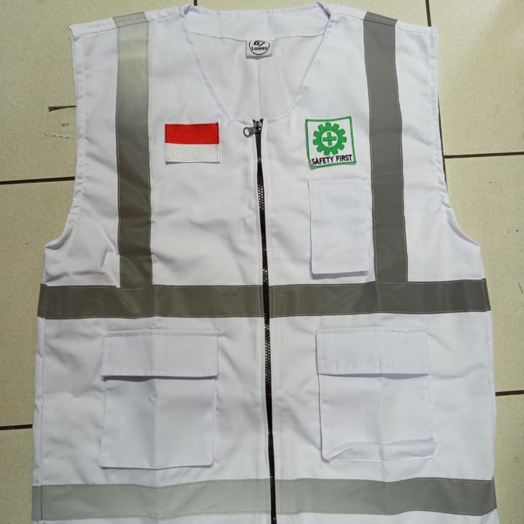 Rompi proyek safety drill / safety vest rompi safety - PUTIH