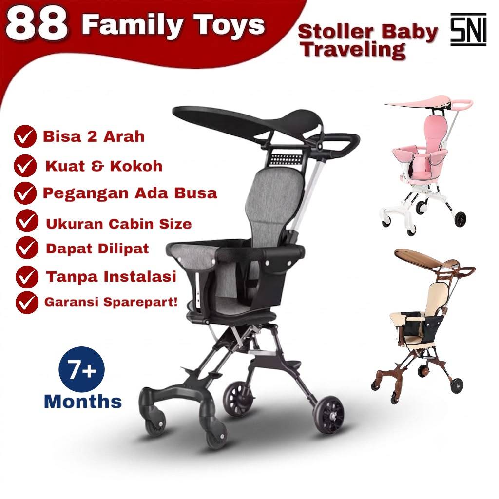 88 Family Toys - Stroller Anak Roda 4 Cabin Size Multifungsi