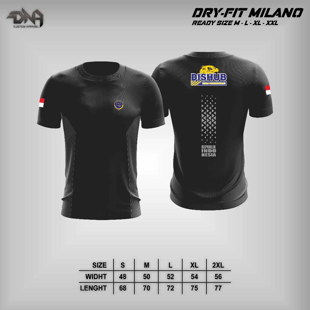 Kaos Jersey DNA_Apparel Drifit Milano DISHUB - Kaos Drifit DISHUB - Jersey Olahraga