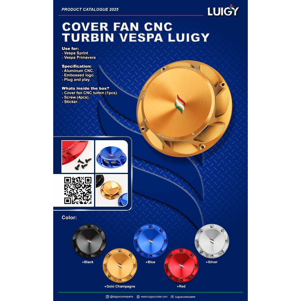 COVER FAN CNC TURBIN VESPA LUIGY