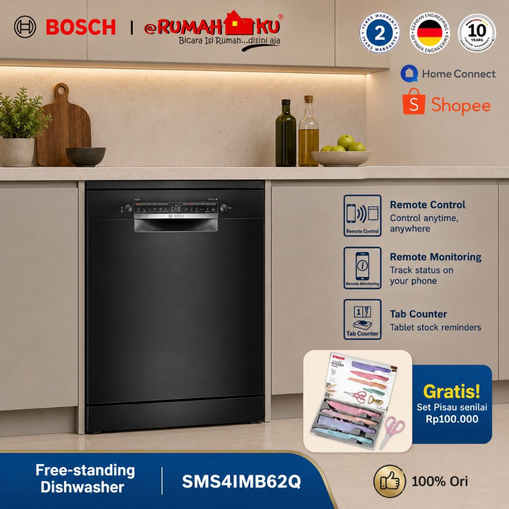 Bosch SMS4IMB62Q Seri 4 Freestanding Dishwasher
